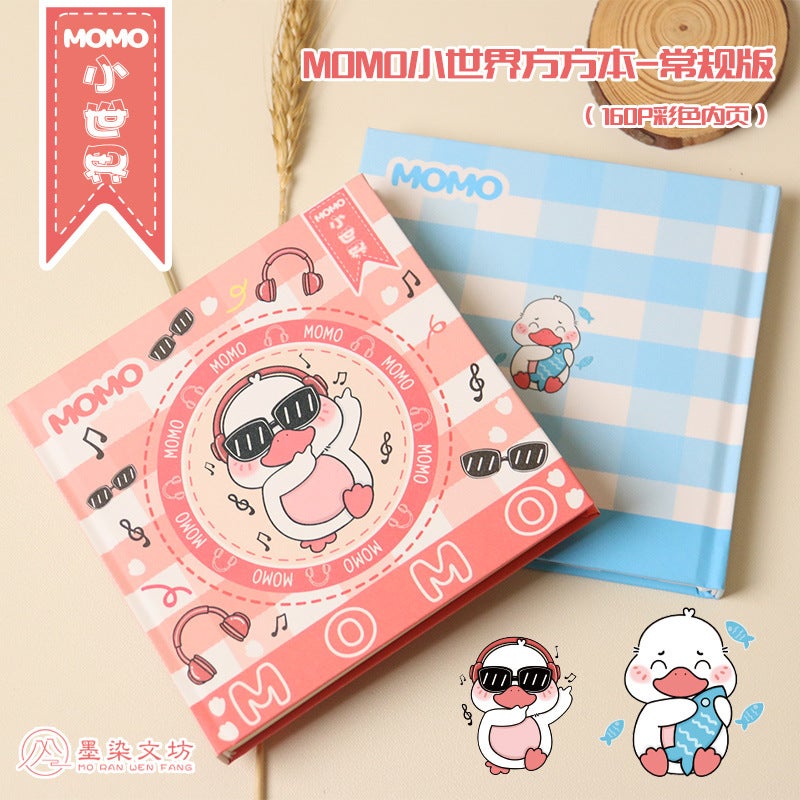 Dream Fish Momo Small World Square Book Creative Duck High Color Value Notebook Color Page Hand Account Travel Stamped Book - Image 2
